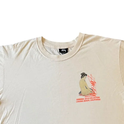 Large Stussy White Geisha T-Shirt