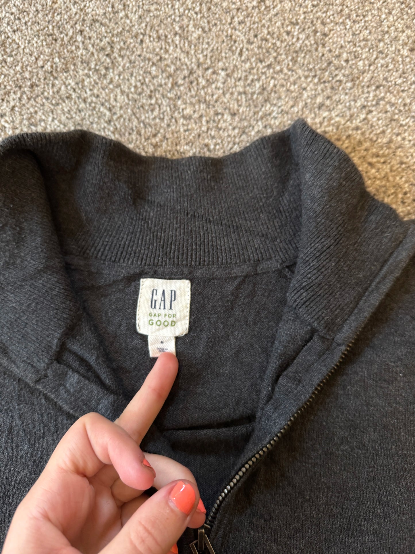 Small Gap Dark Grey 1/4 Zip