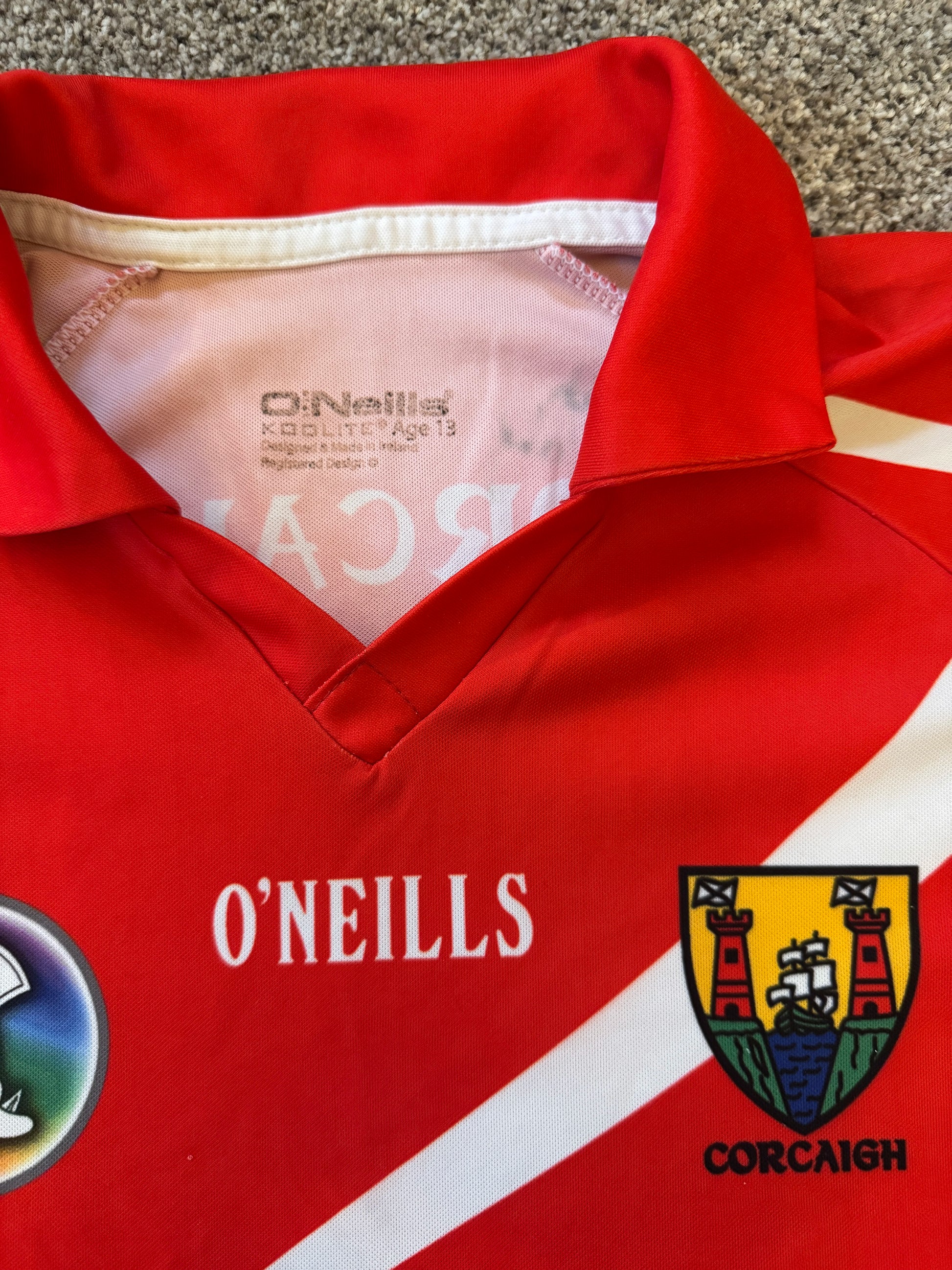 Aged 13 O'neills Red Cork GAA Jersey