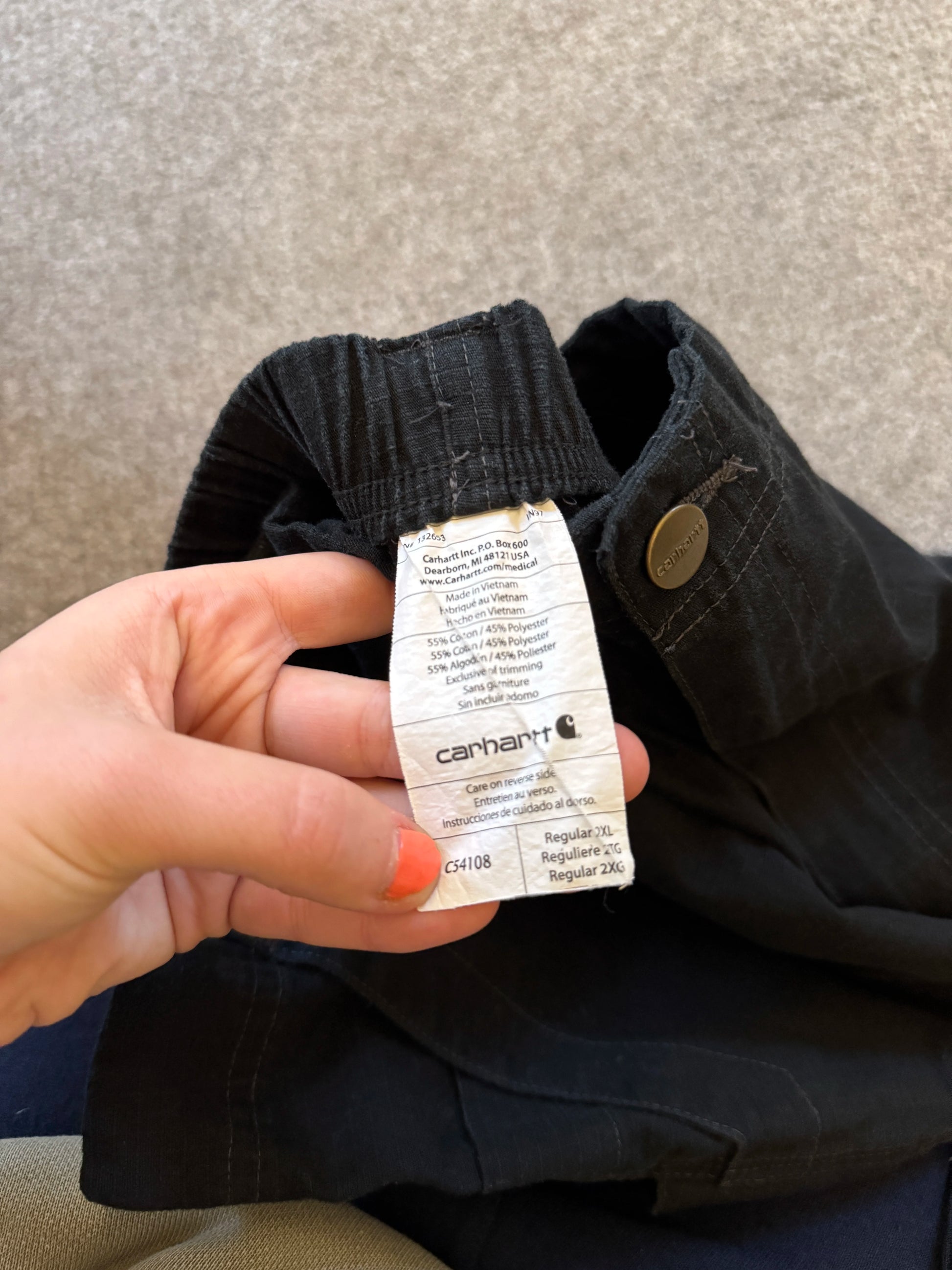 XXL Carhartt Black Cargo Trousers