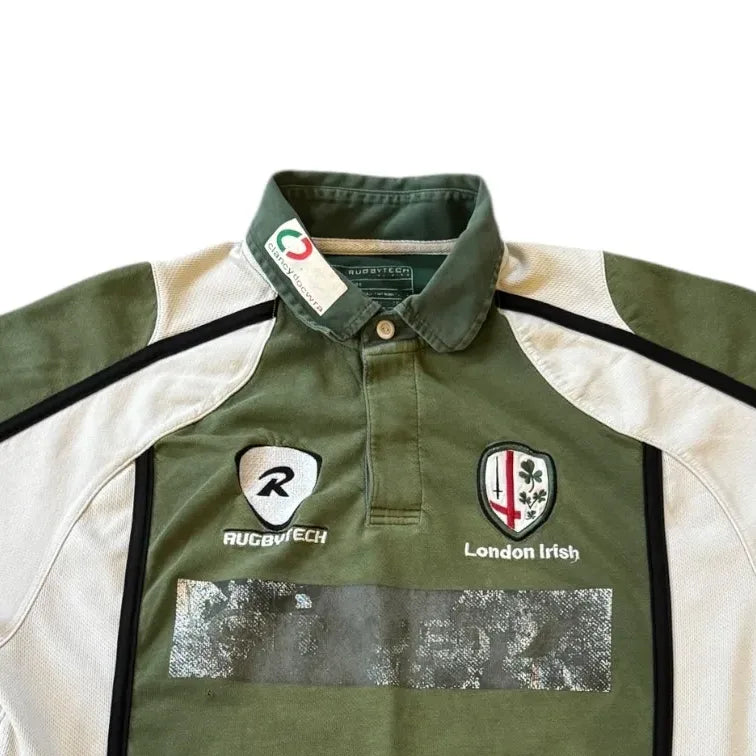 Large Rugby Tech Green London Irish 2008/09 Rugby Shirt
