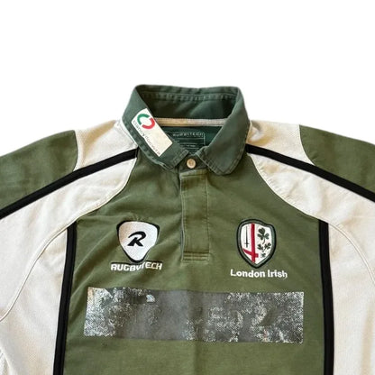 Large Rugby Tech Green London Irish 2008/09 Rugby Shirt