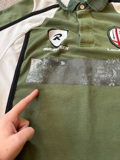 Large Rugby Tech Green London Irish 2008/09 Rugby Shirt