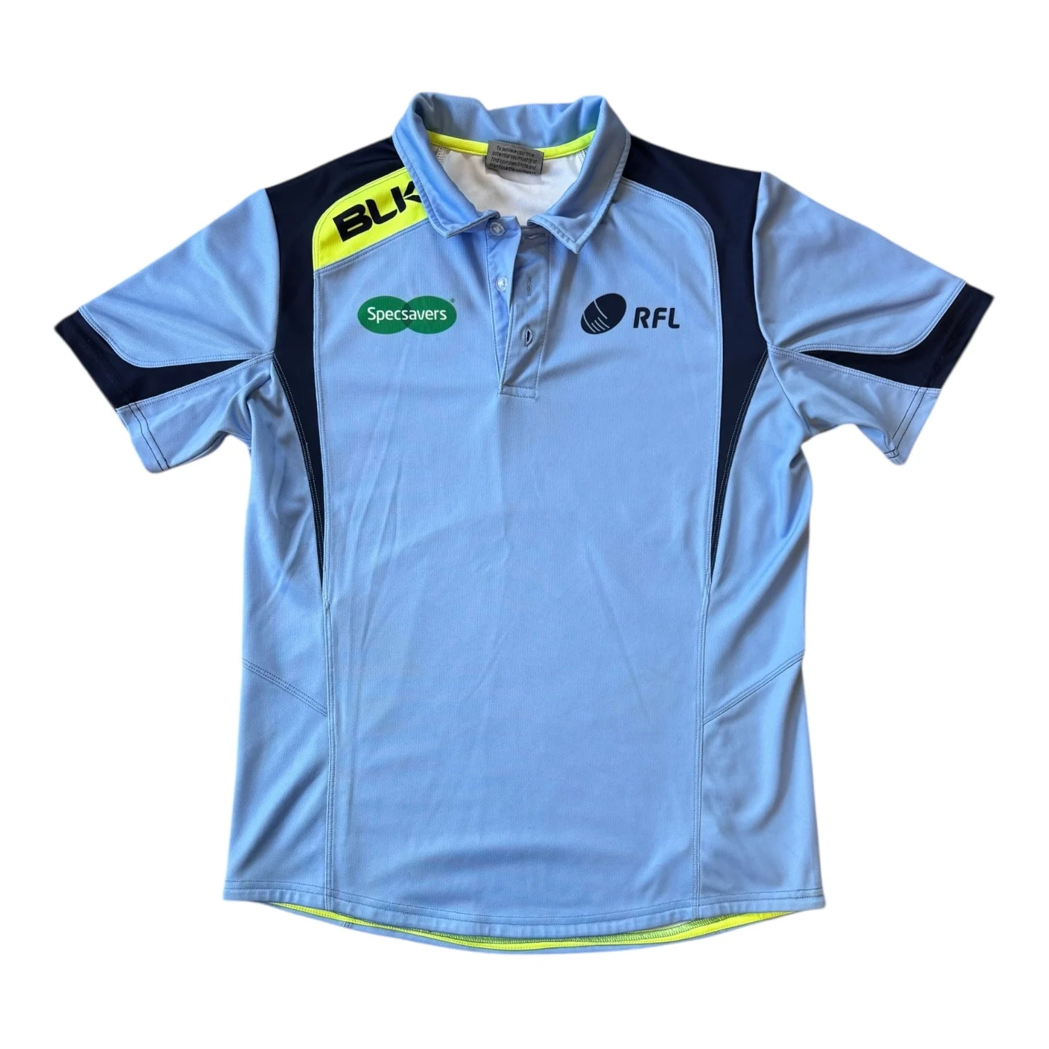 Small Blk Blue Rugby Referee Polo Shirt