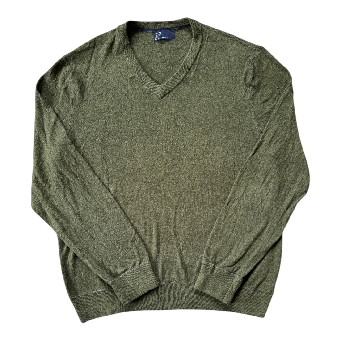 Large Gap Green V-Neck Jumper