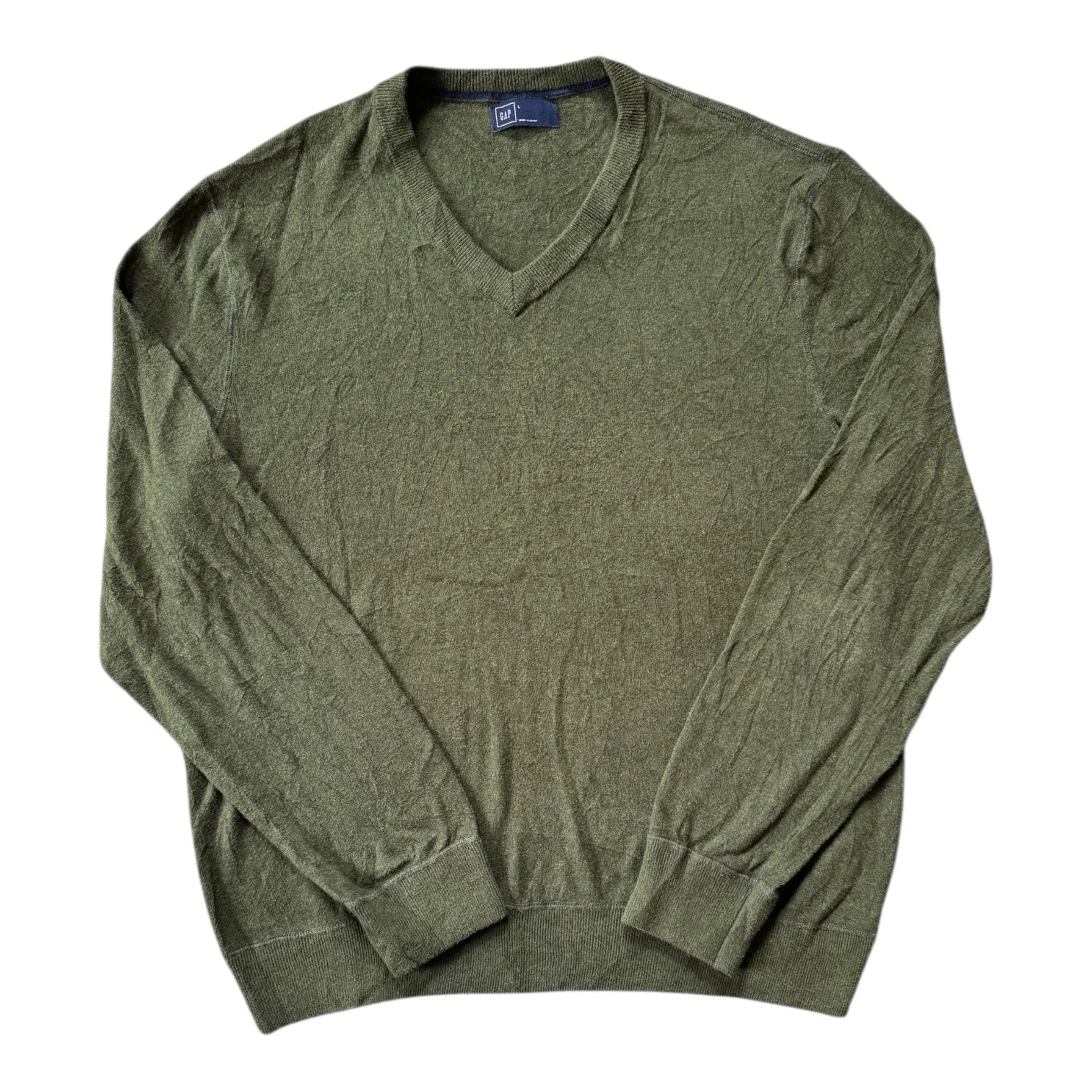 Large Gap Green V-Neck Jumper