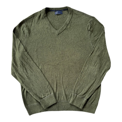 Large Gap Green V-Neck Jumper