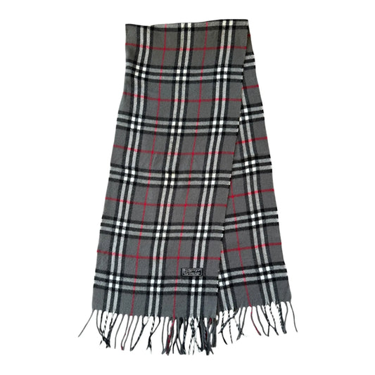 Burberrys Grey Lambswool Scarf