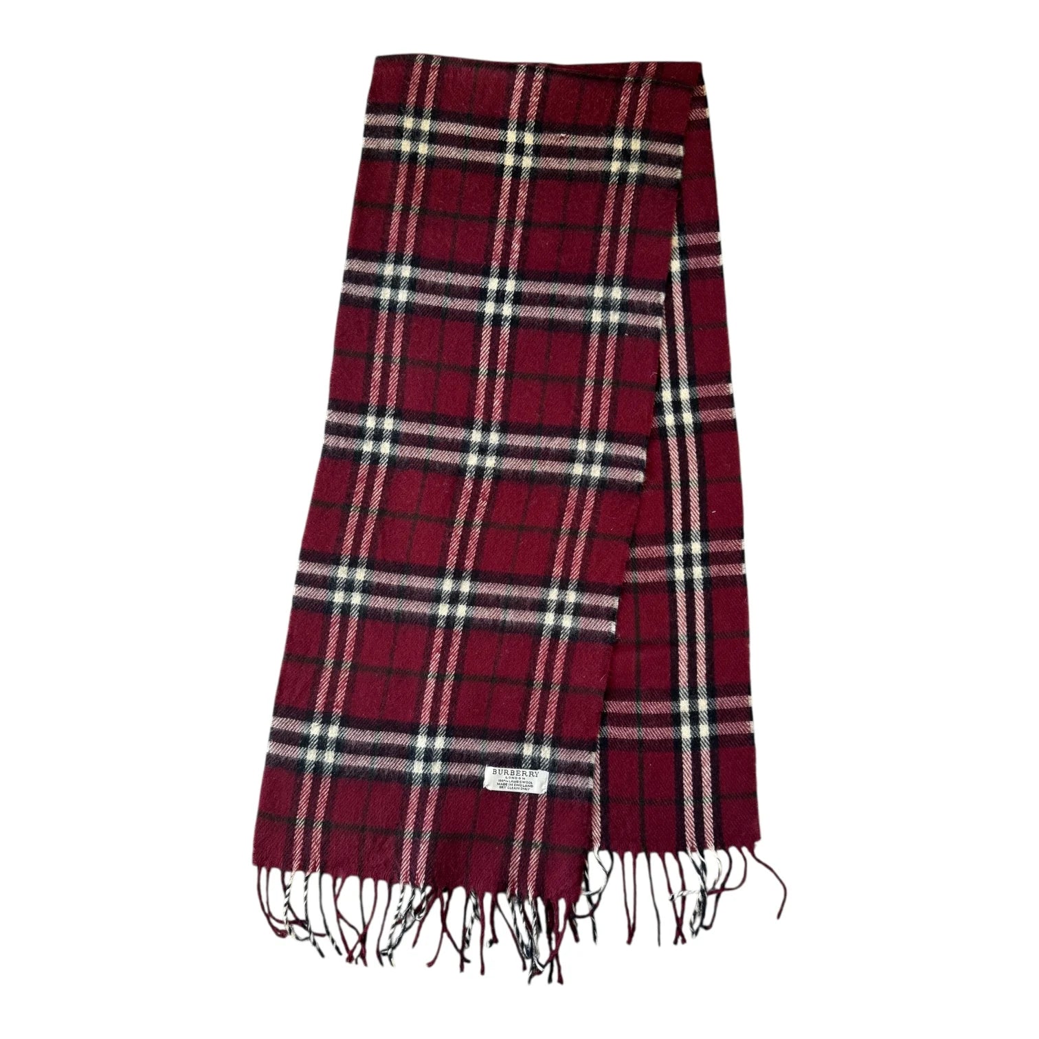 Burberry Red Lambswool Scarf
