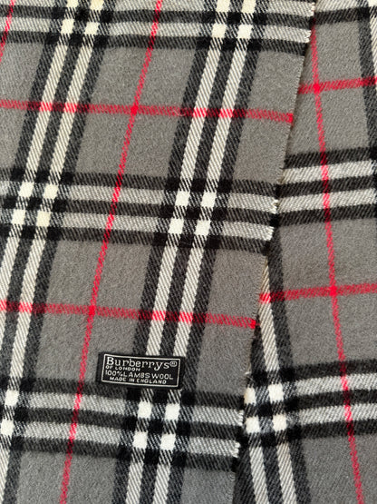 Burberrys Grey Lambswool Scarf
