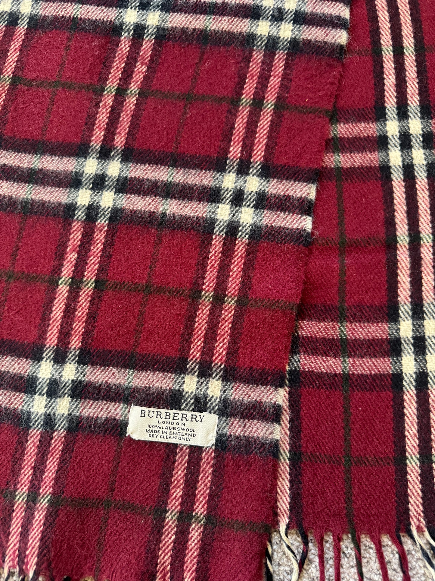 Burberry Red Lambswool Scarf
