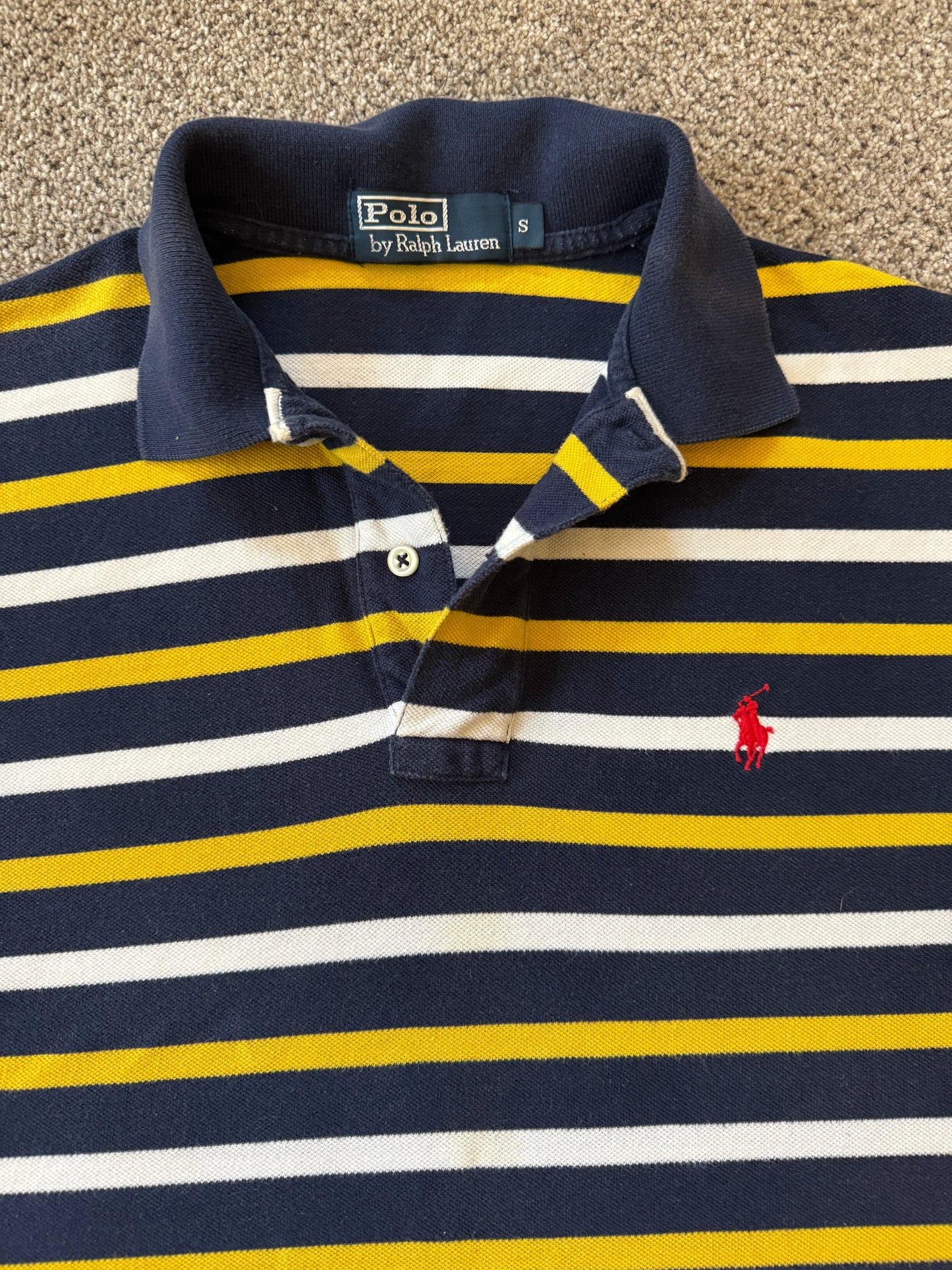Small Ralph Lauren Navy Yellow Polo Shirt