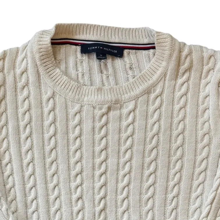 Women's Medium Tommy Hilfiger White Cable Knit