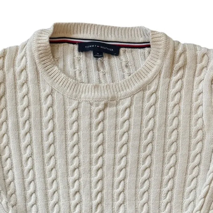 Women's Medium Tommy Hilfiger White Cable Knit