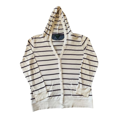 Women's Medium Ralph Lauren White Hooded Cardigan