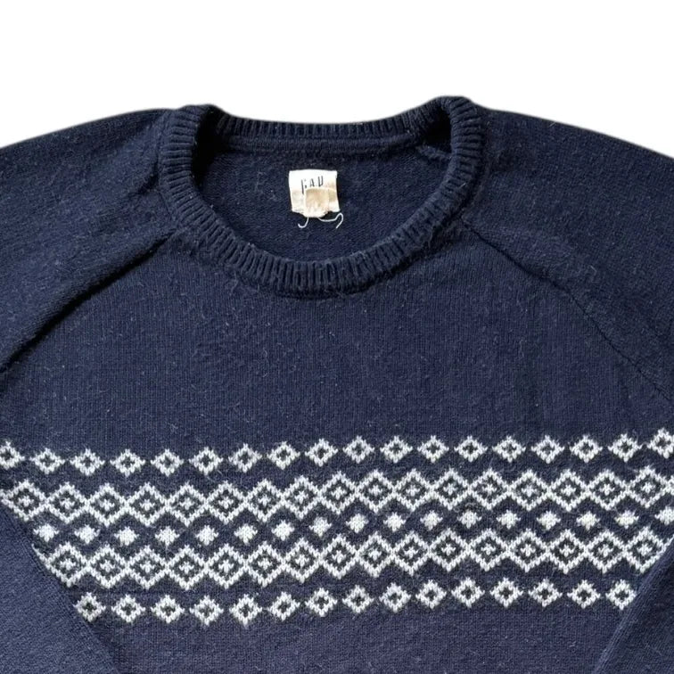Large Gap Navy Wool Knitted Jumper
