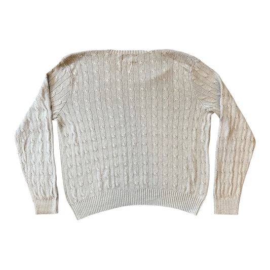 XXL Ralph Lauren Grey Silk Cable Knit