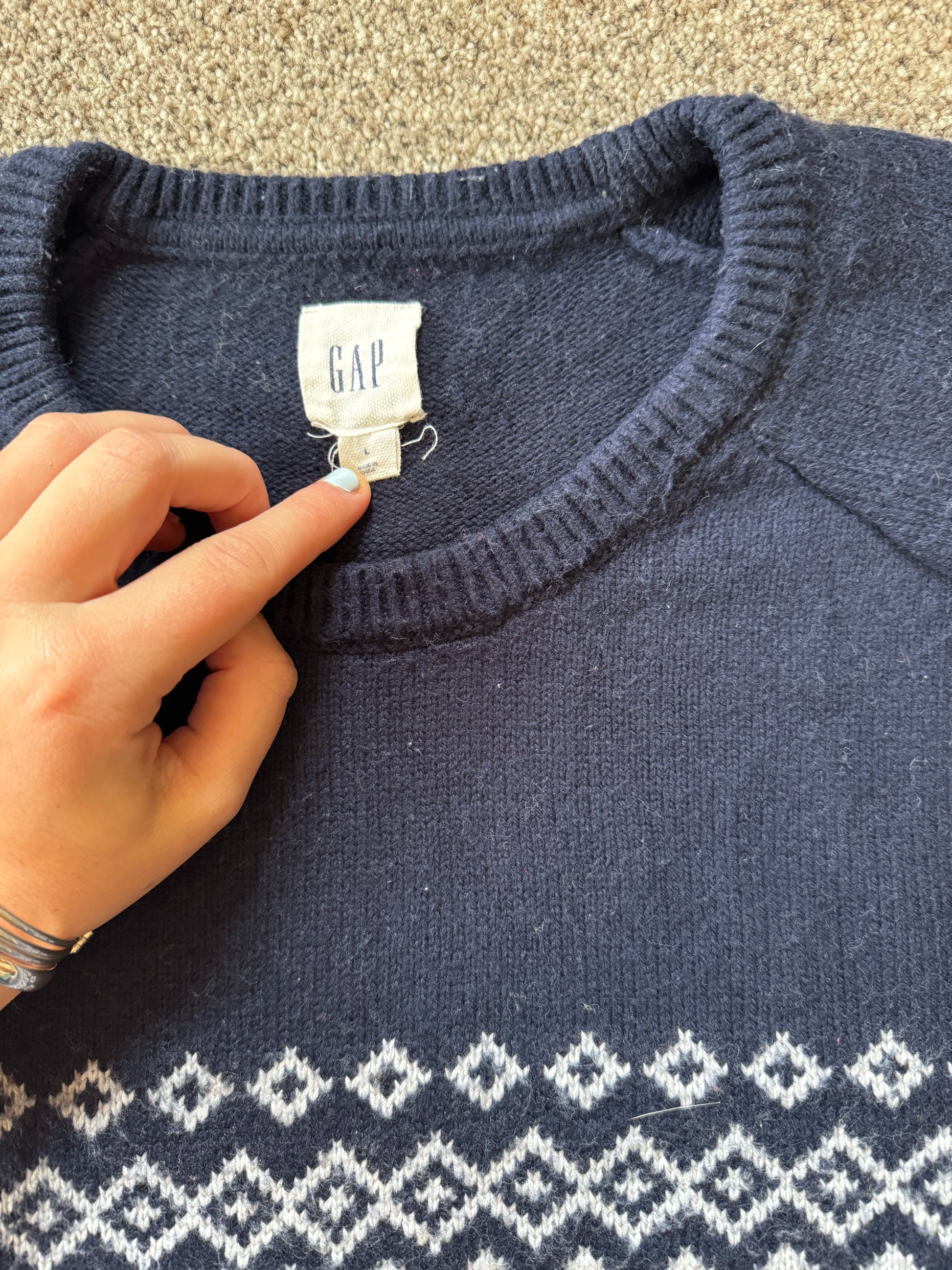 Large Gap Navy Wool Knitted Jumper