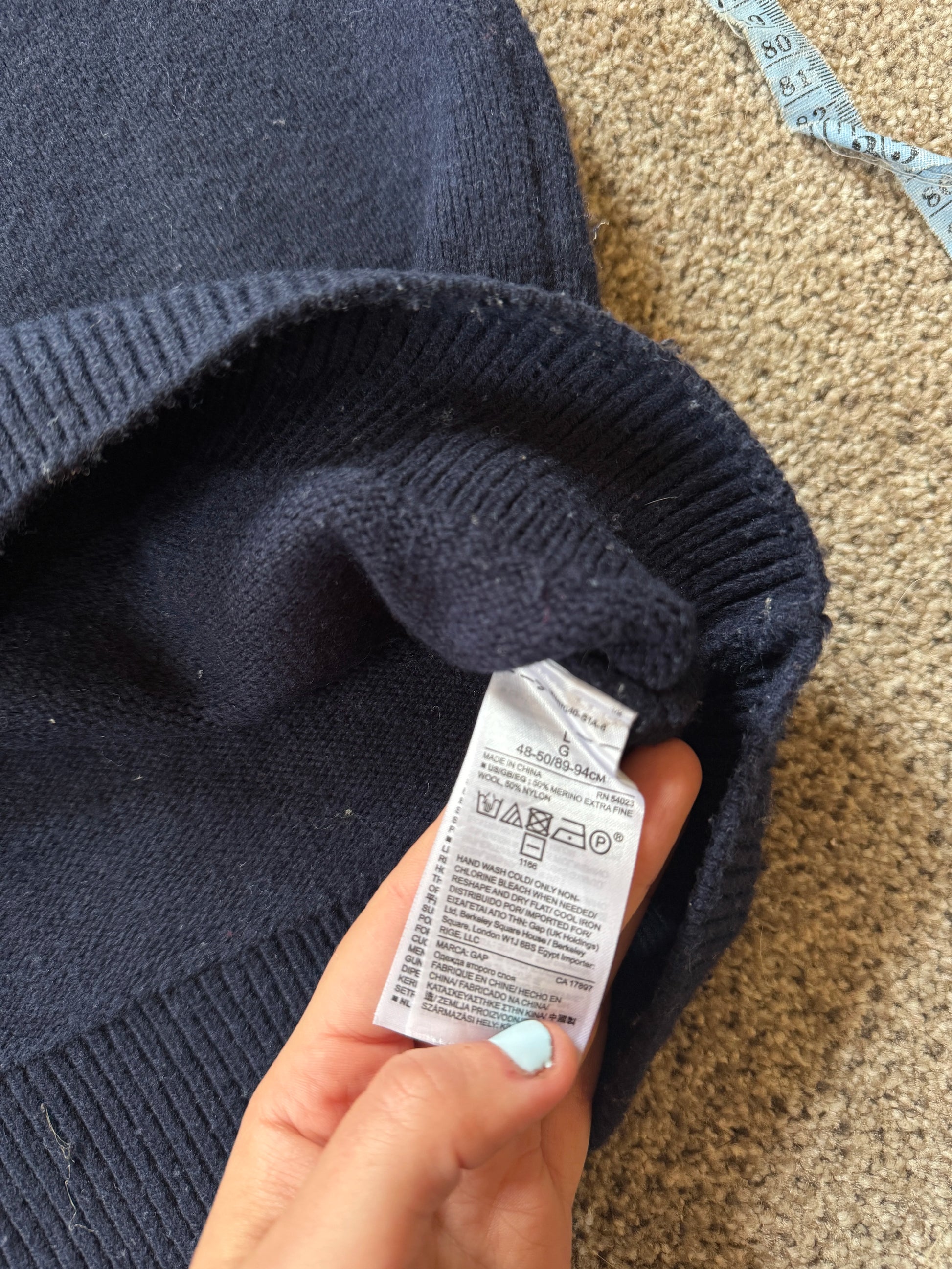 Large Gap Navy Wool Knitted Jumper