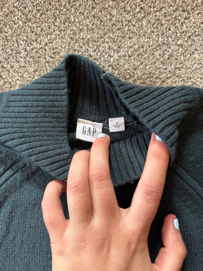 Women's Small Gap Green Knitted Jumper