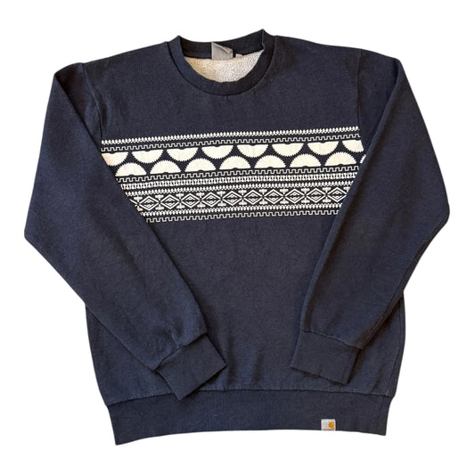 Medium Carhartt Navy Patterned Sweatshirt