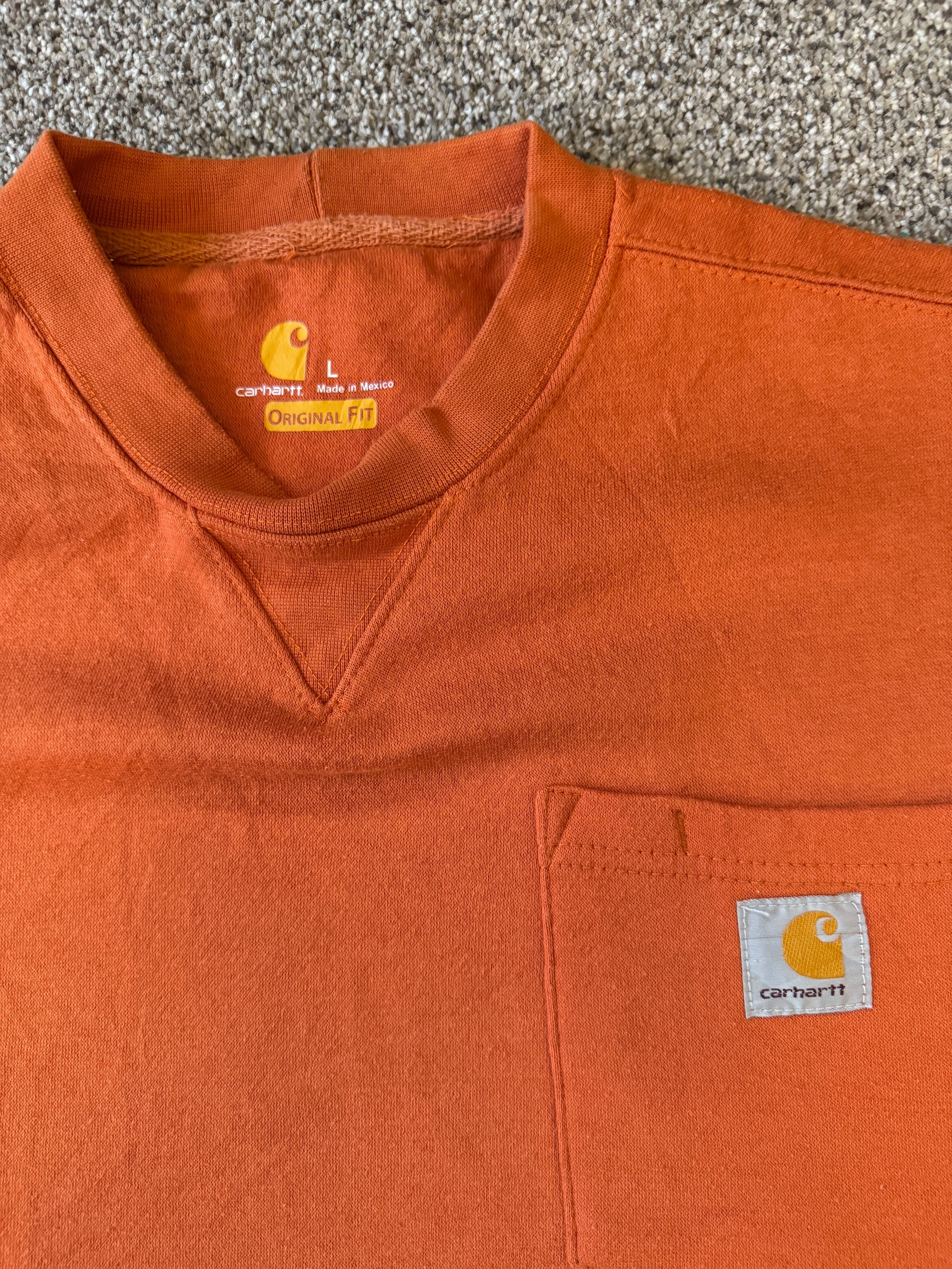 Large Carhartt Orange Sweatshirt