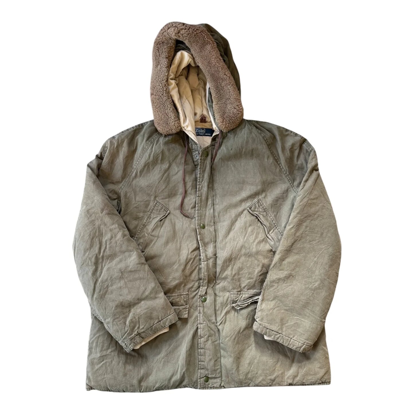 Large Ralph Lauren Green Down Chore Parka Jacket