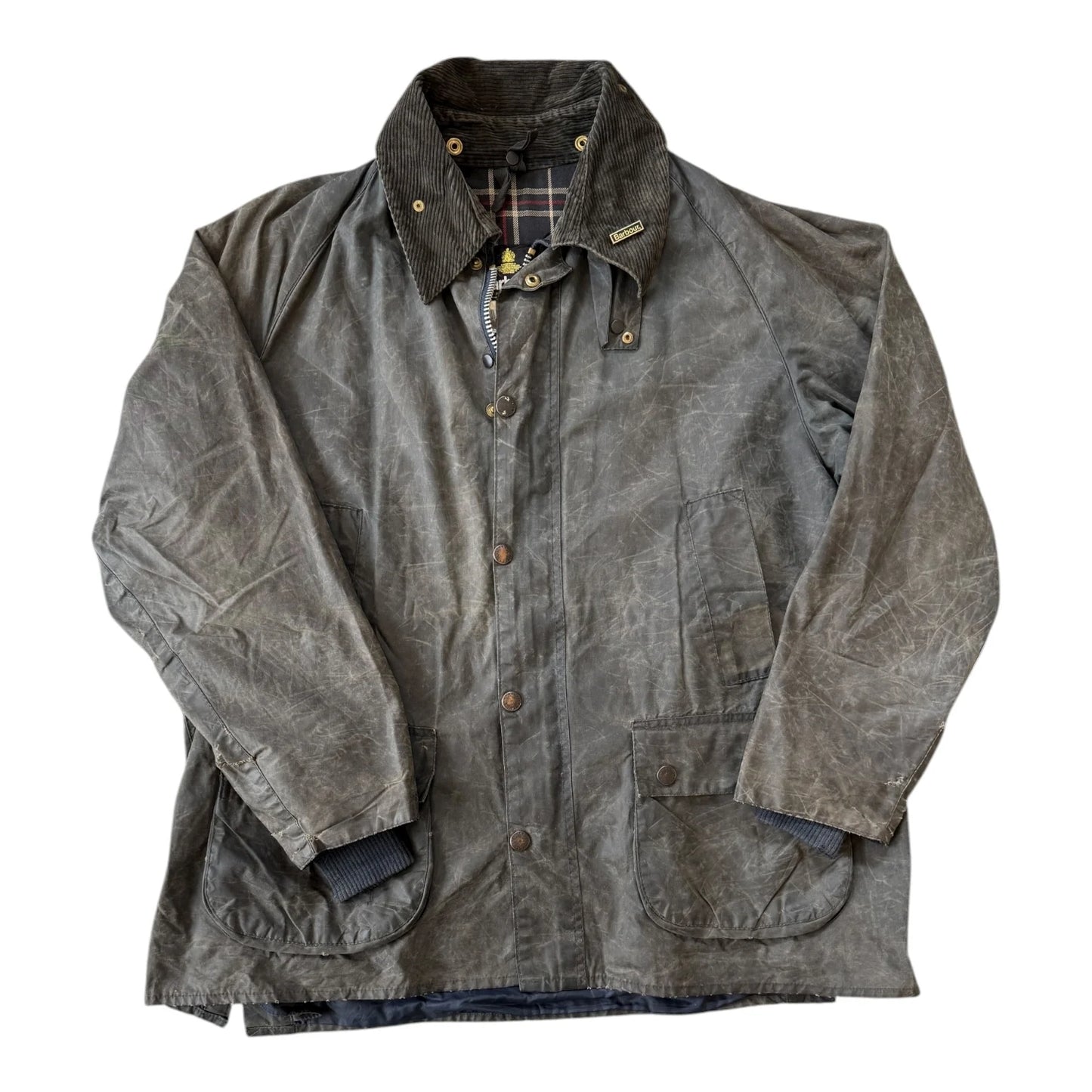 1992 XXL Barbour Grey Bedale Wax Jacket