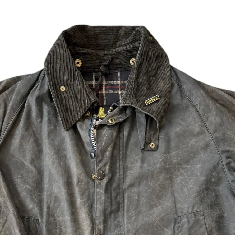 1992 XXL Barbour Grey Bedale Wax Jacket