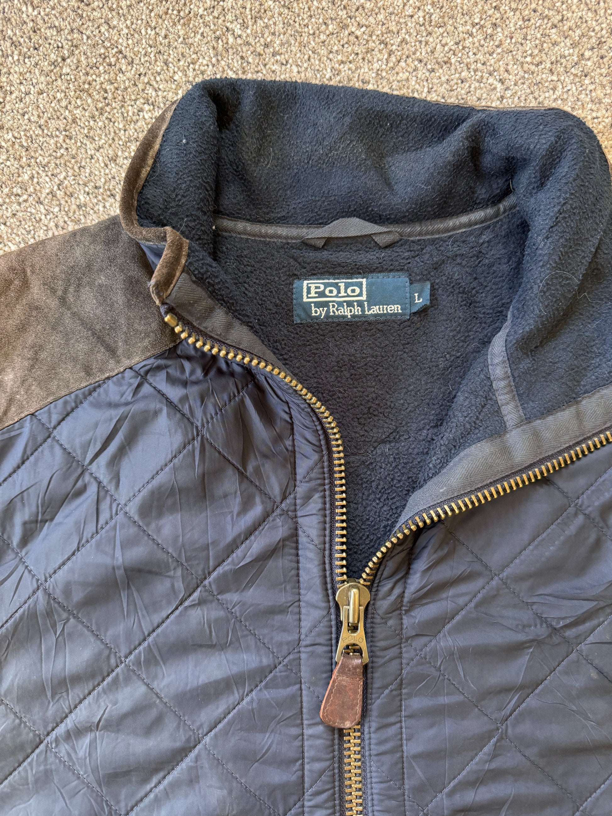 Large Ralph Lauren Navy Quilted Gilet Coat