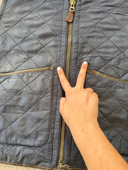 Large Ralph Lauren Navy Quilted Gilet Coat