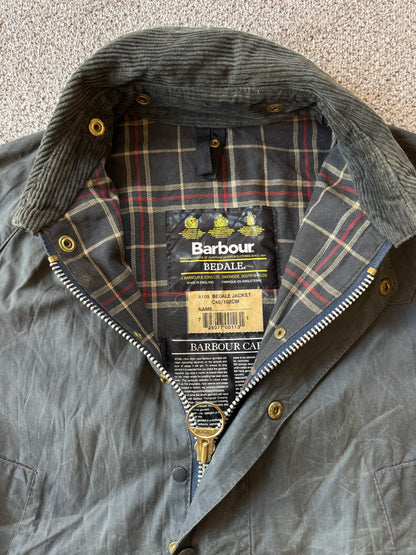 1998 Large Barbour Bedale Green Wax Jacket