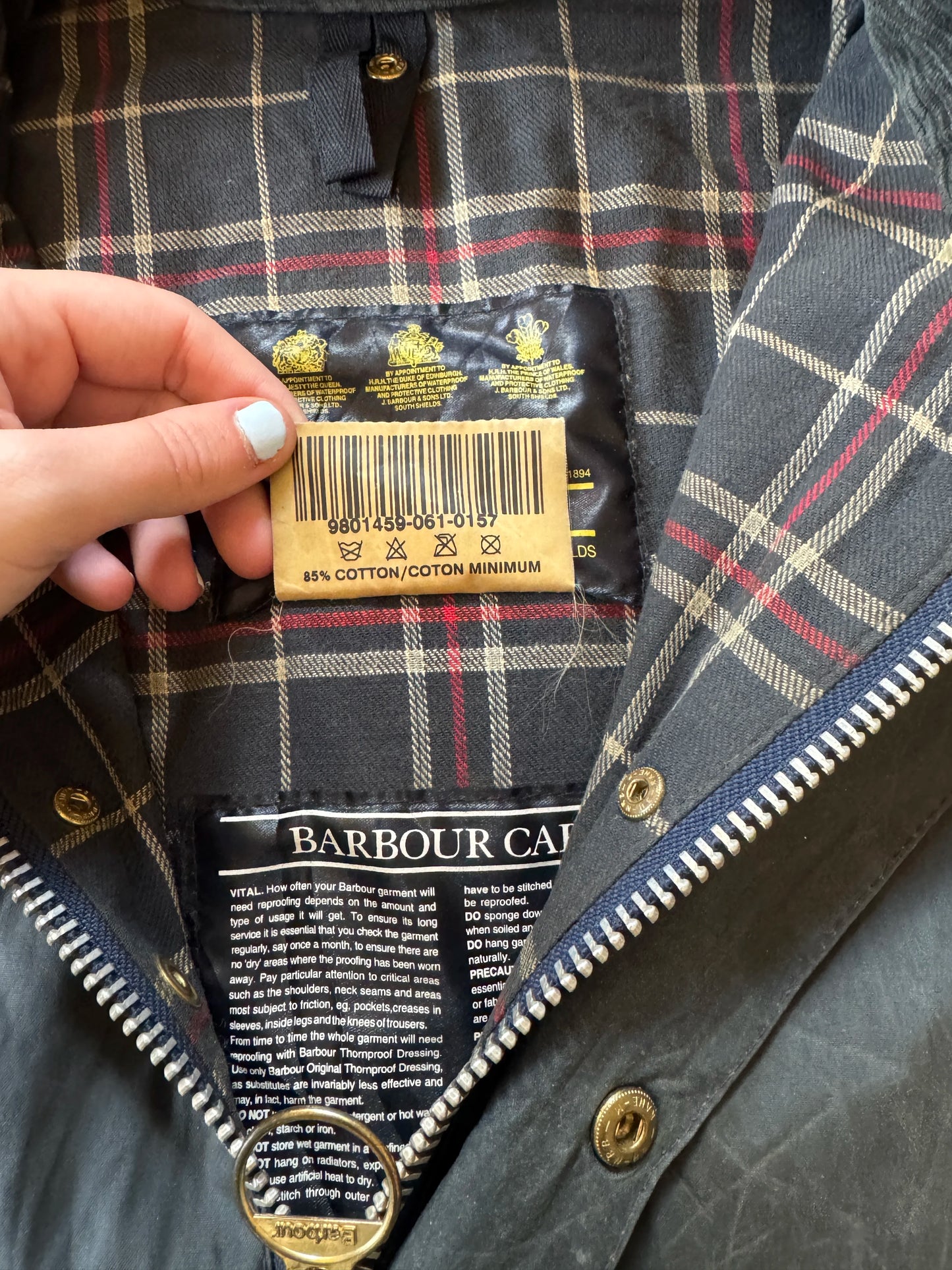 1998 Large Barbour Bedale Green Wax Jacket