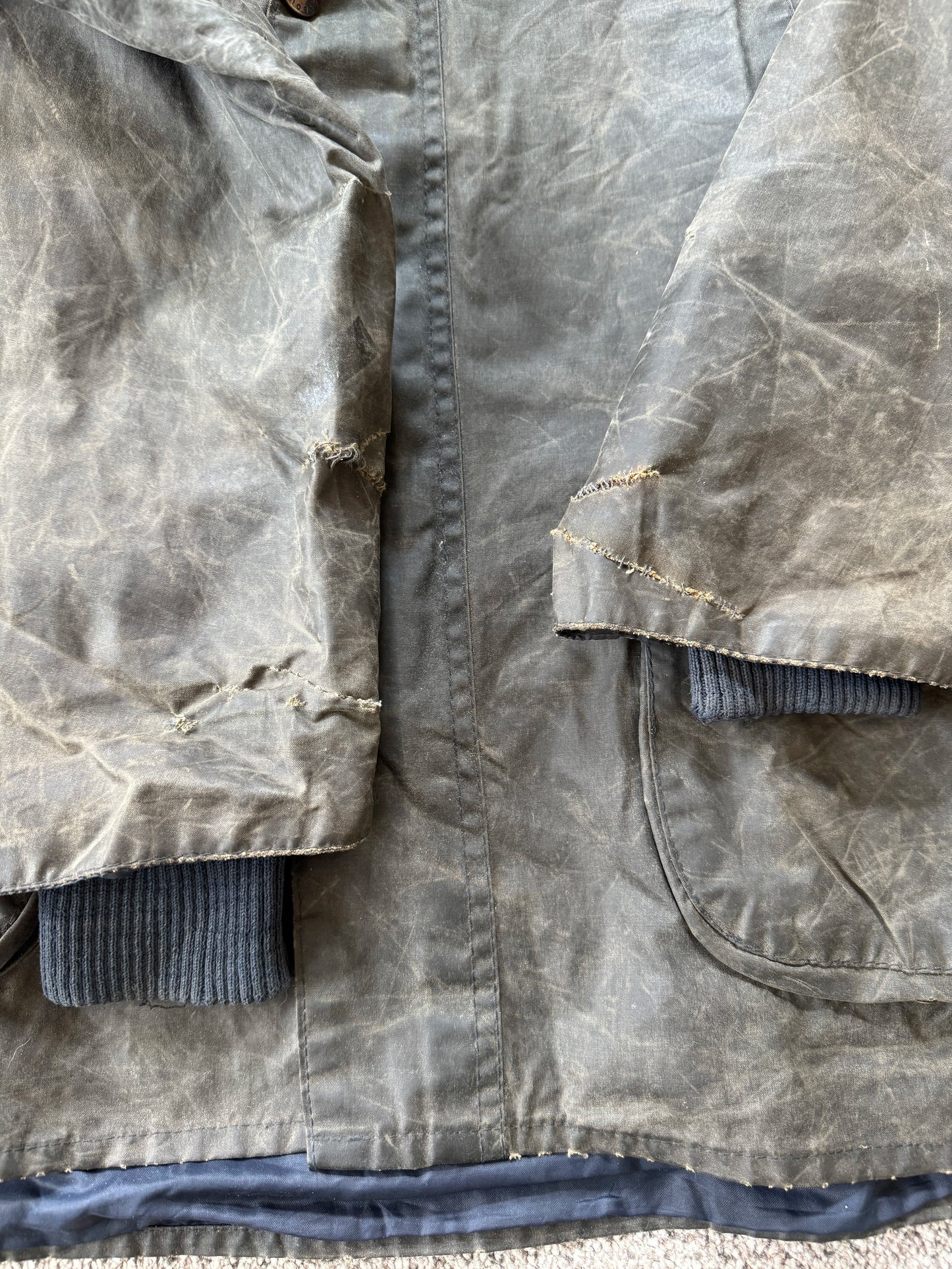 1992 XXL Barbour Grey Bedale Wax Jacket