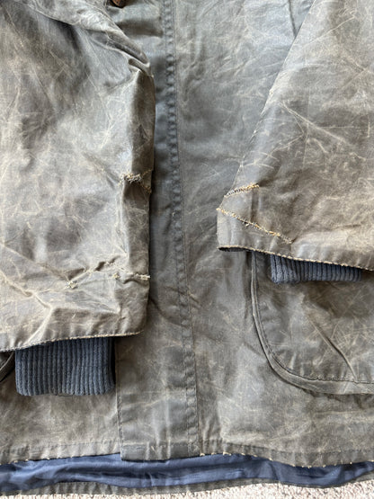 1992 XXL Barbour Grey Bedale Wax Jacket
