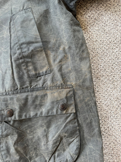 1992 XXL Barbour Grey Bedale Wax Jacket