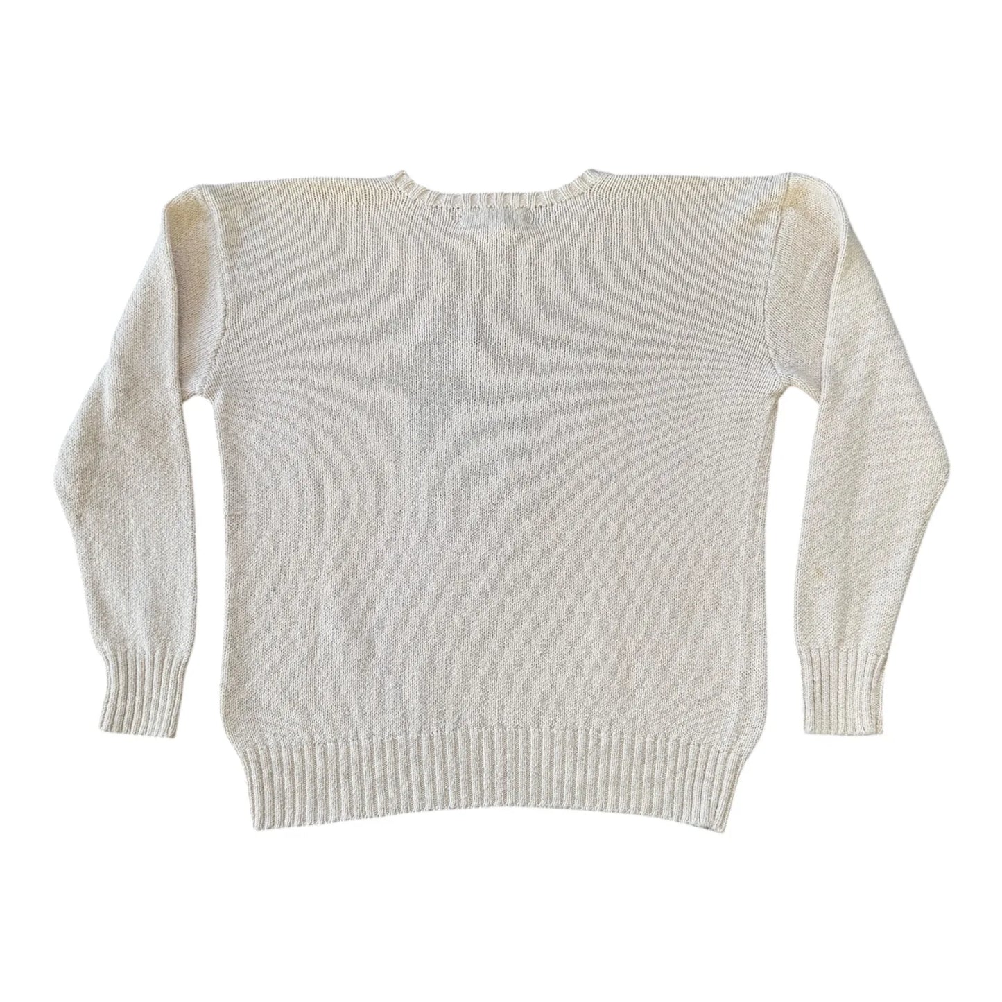 Medium Ralph Lauren White Knitted Golfing Bear Jumper