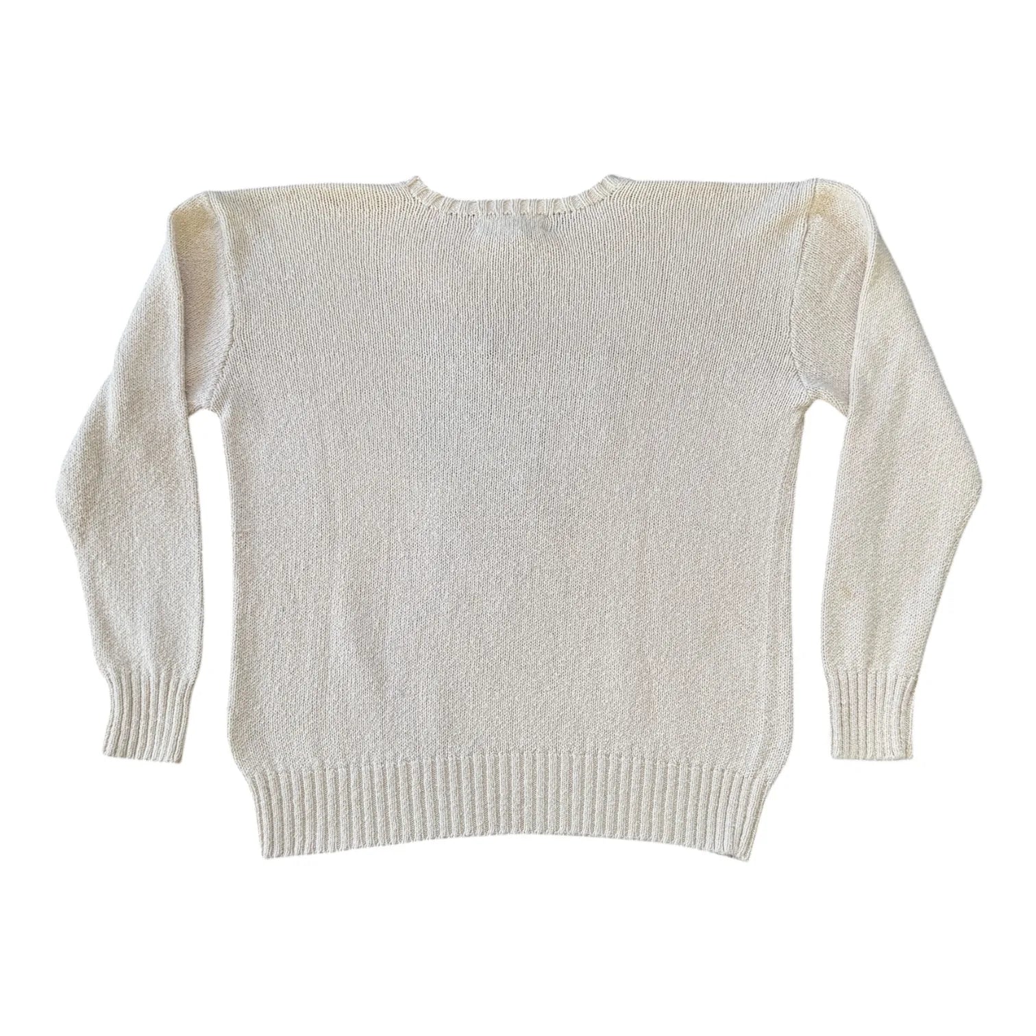 Medium Ralph Lauren White Knitted Golfing Bear Jumper