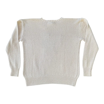 Medium Ralph Lauren White Knitted Golfing Bear Jumper