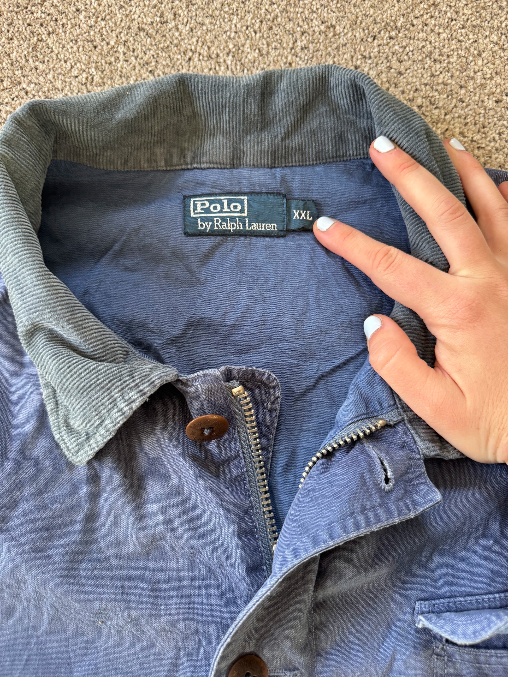 90's XXL Ralph Lauren Blue Hunting Mohawk Field Jacket