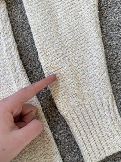 Medium Ralph Lauren White Knitted Golfing Bear Jumper