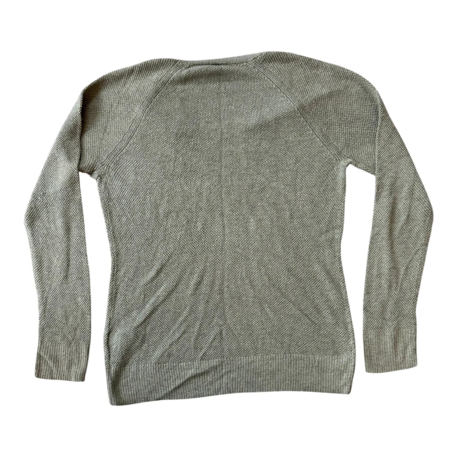 Woman's Medium Gap Green Thin Knitted V-Neck Jumper