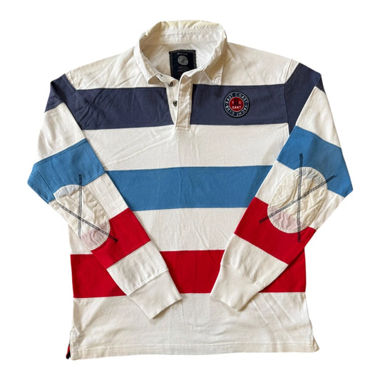 XXL Gant White Striped Rugby Shirt