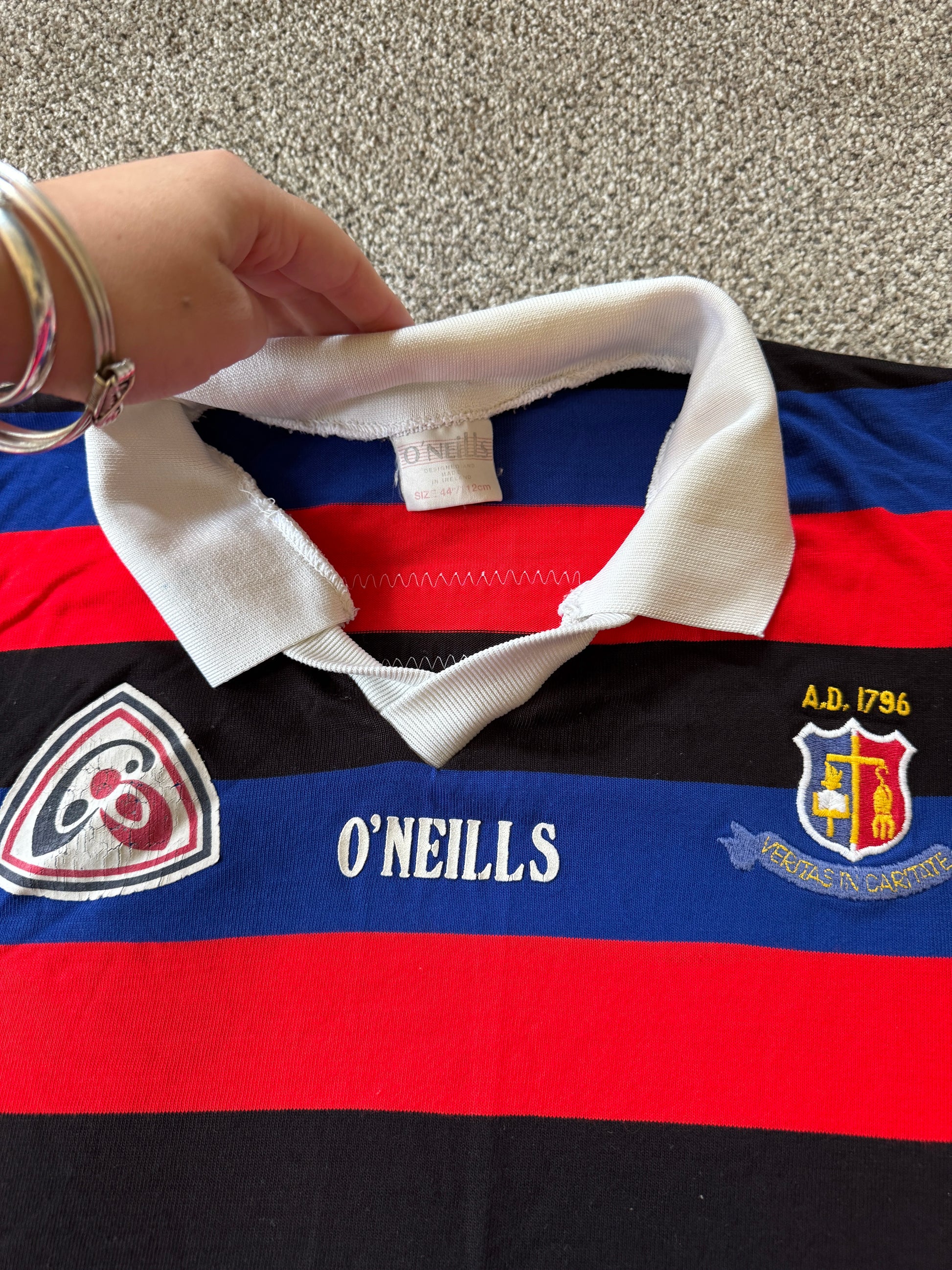 Large O'neills Blue St. Munchin's College Rugby Shirt
