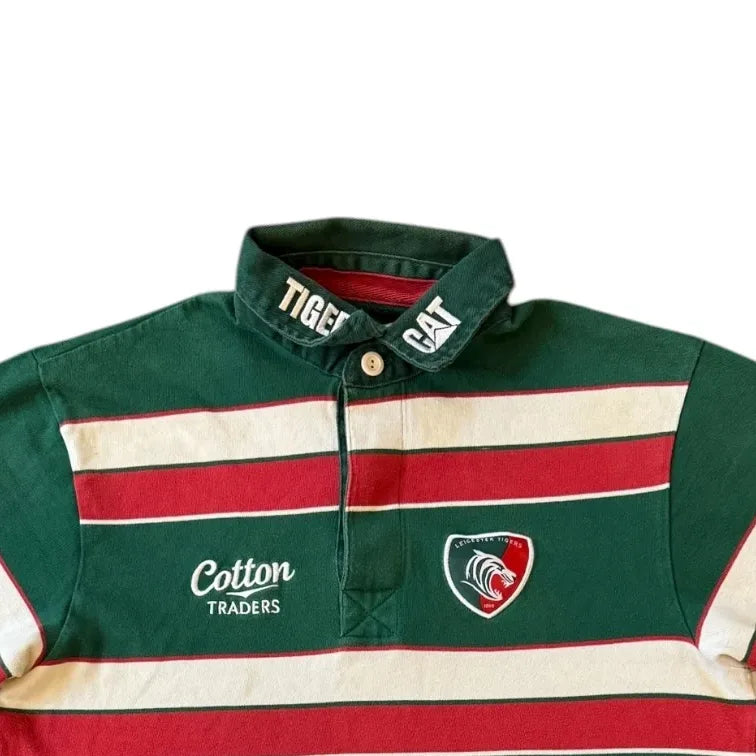 Small Cotton Traders Green Leicester Tigers Rugby Shirt