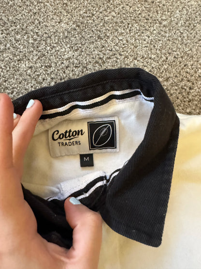 Medium Cotton Traders Black 10 Nations Rugby Shirt