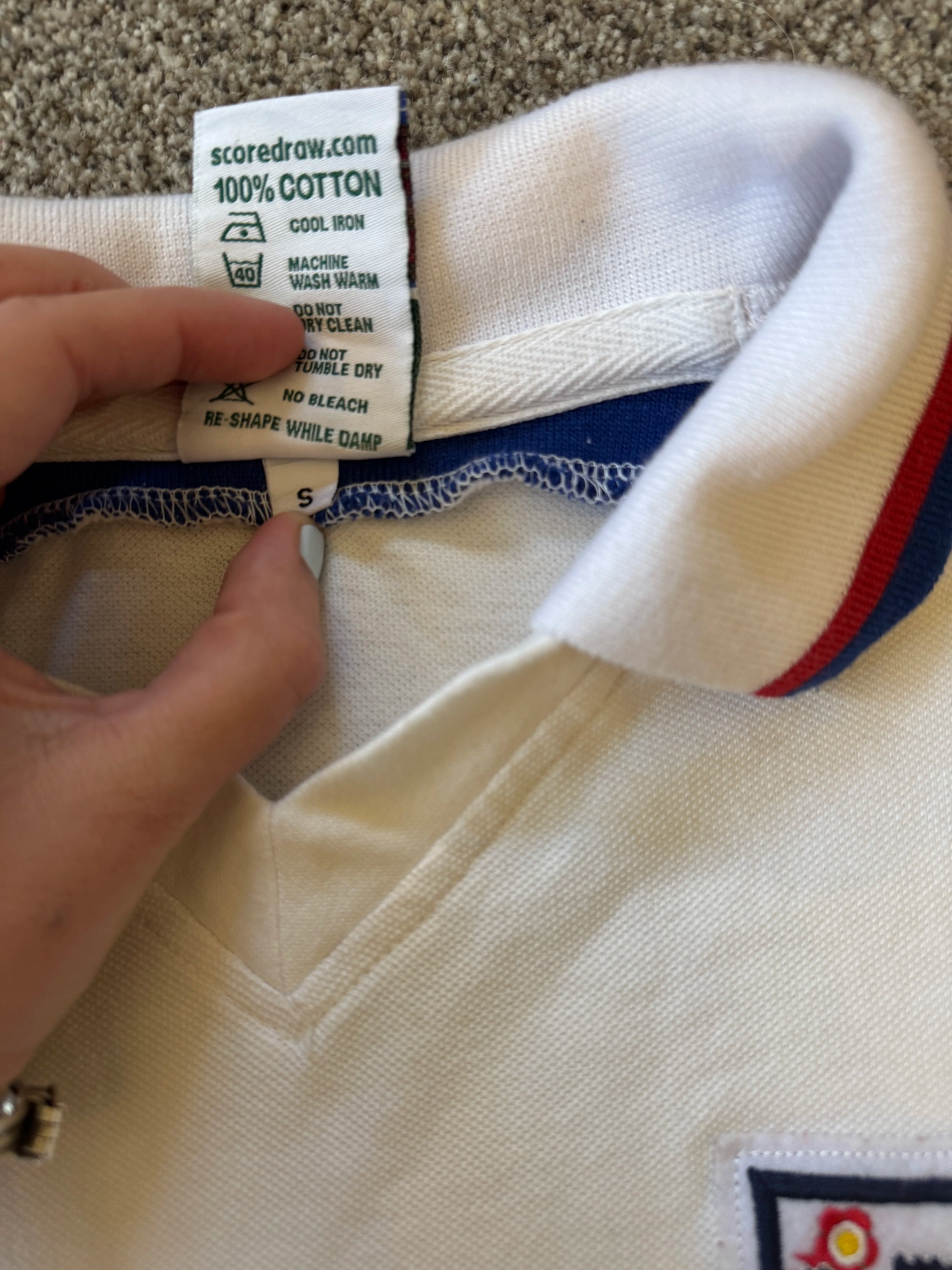 Small Draw Score White England Football Polo Shirt