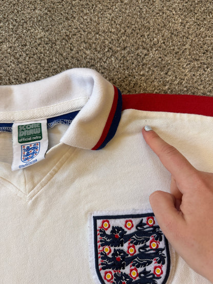 Small Draw Score White England Football Polo Shirt