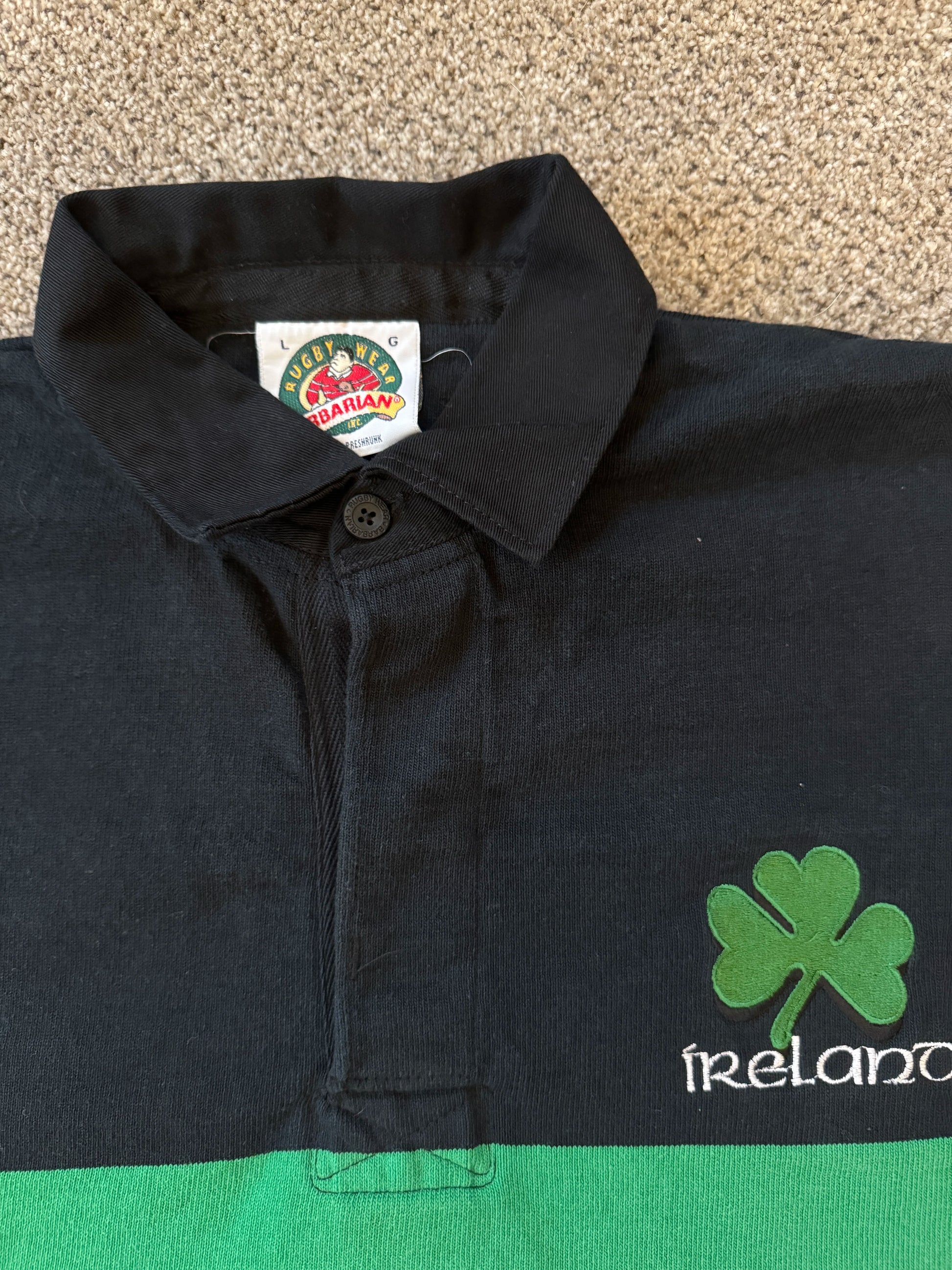 Large Barbarian Black 2008 Ireland Rugby Shirt