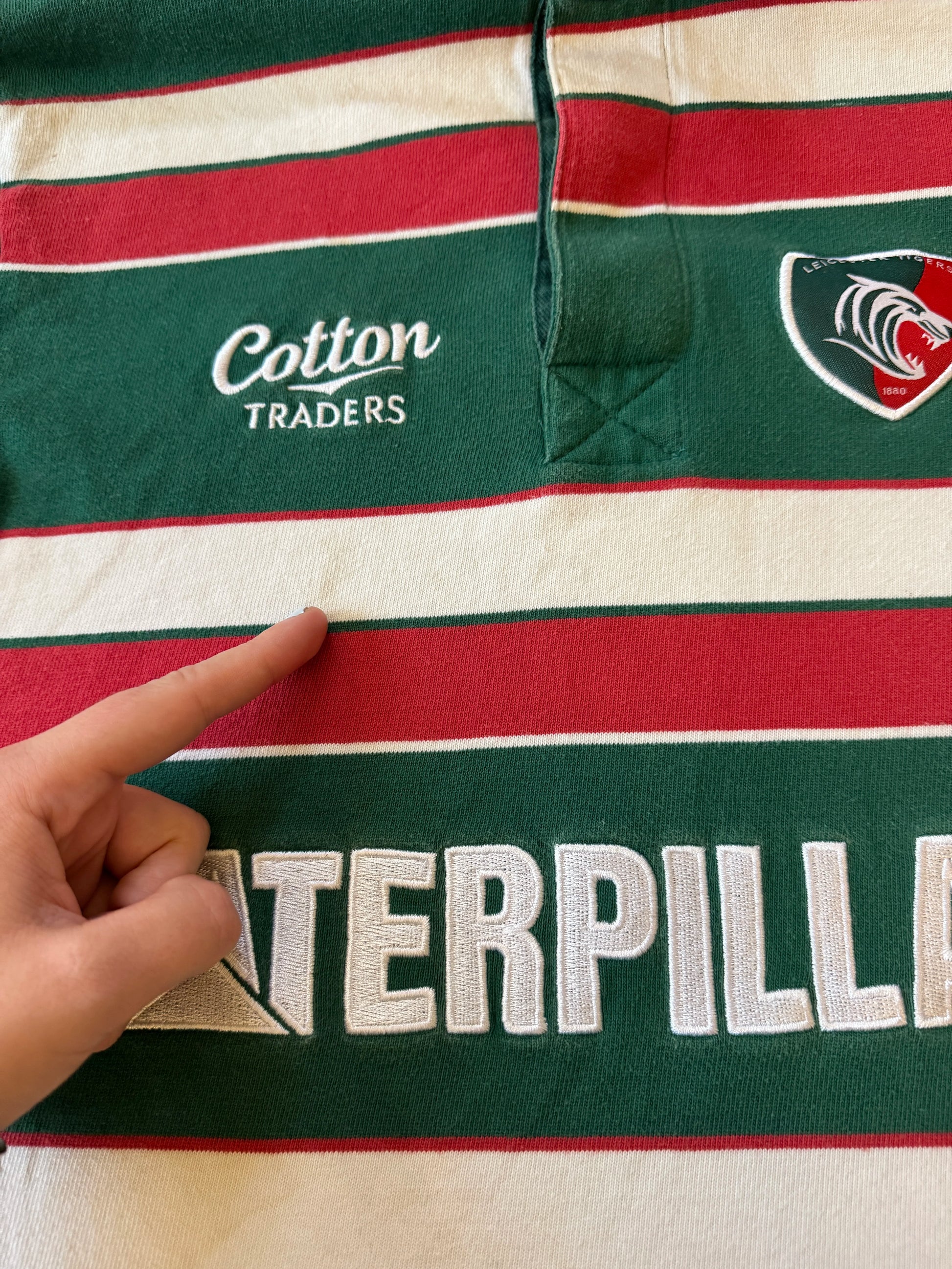 Small Cotton Traders Green Leicester Tigers Rugby Shirt